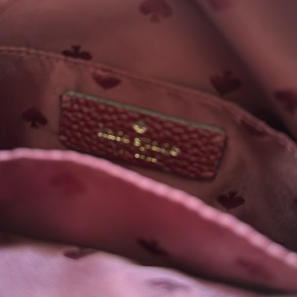 Kate Spade purse.  Used one time.  Maroon/ reddish leather.  Camera bag style. - Picture 6 of 9